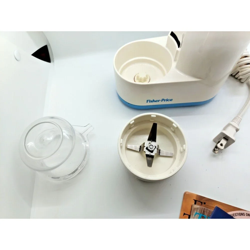 Baby Food Processor Fisher Price Blue White #1514 Vintage 1989 Works